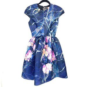 MSGM Abito Palloncino Fit n Flare Floral Dress New